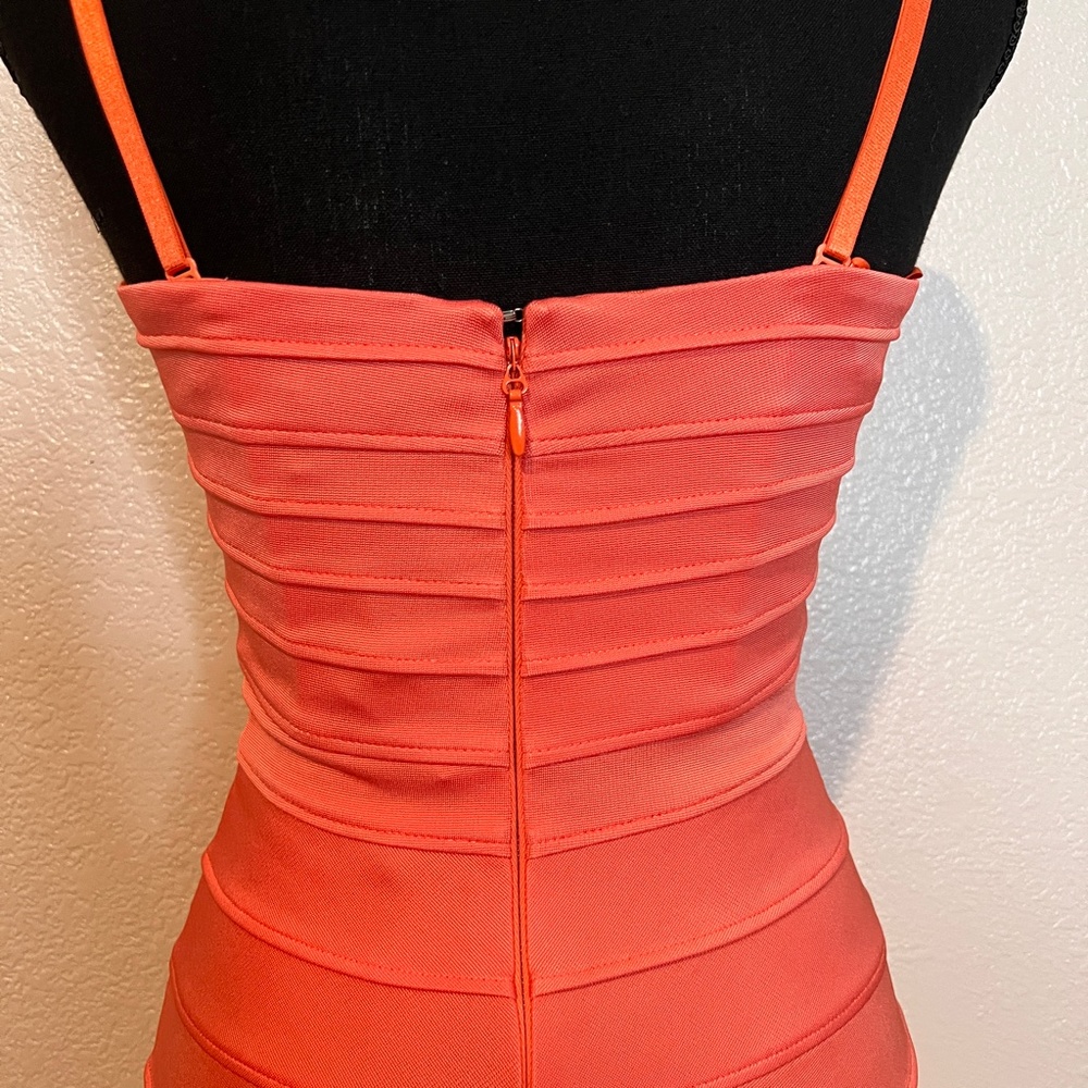 BCBGMAXAZRIA Coral Bodycon Bandage Dress Size 2 - Picture 7 of 13